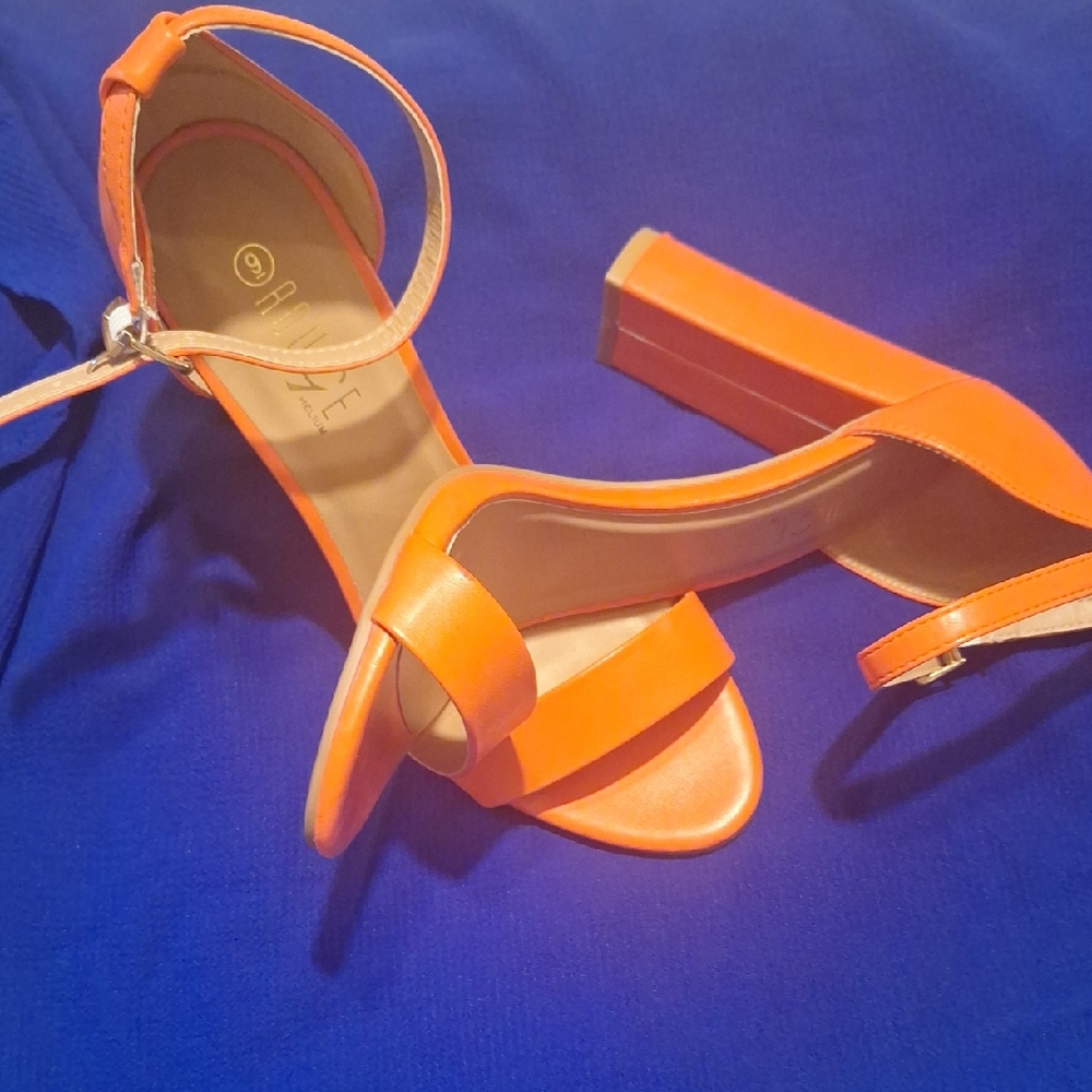 Rouge! Striking Orange Heeled Sandals